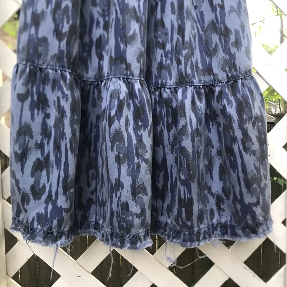 Anthropologie Blue Camo Pleated Dress Womens Size XSmall - Picture 7 of 16